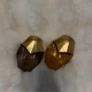 Gold and Brown Geometric Perfume Bottles